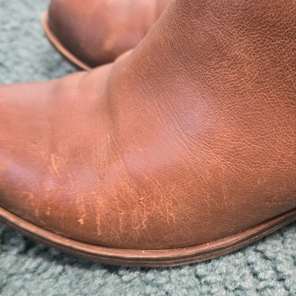 Lucky Brand Women's 8M Basel Booties Toffee Brown Leather Side Zip Ankle Boots - Picture 7 of 13